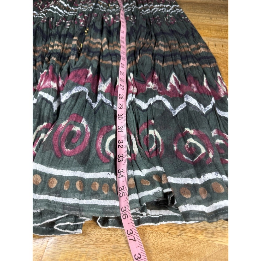Vintage Just Classics Boho Gauze Maxi Skirt M India Festival Crinkle Cotton - Picture 7 of 7